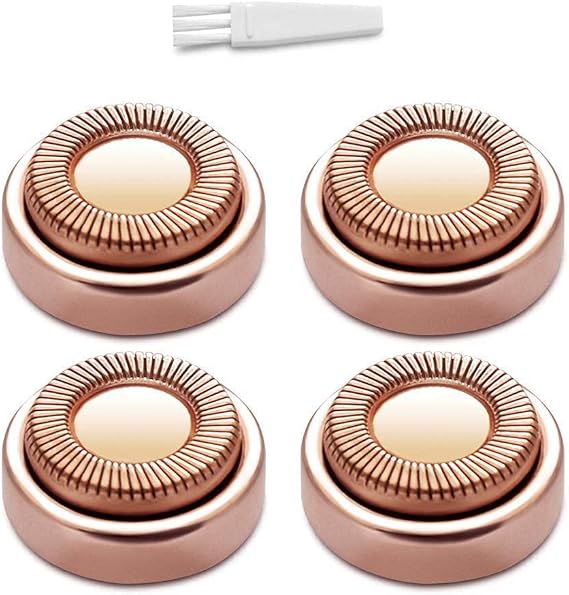 Facial Hair Remover Replacement Heads, for Flawless Women Lip Soft Touch, Chin, and Cheeks Cleaning as Seen on TV 18K Gold-Plated Rose Gold 4 Count