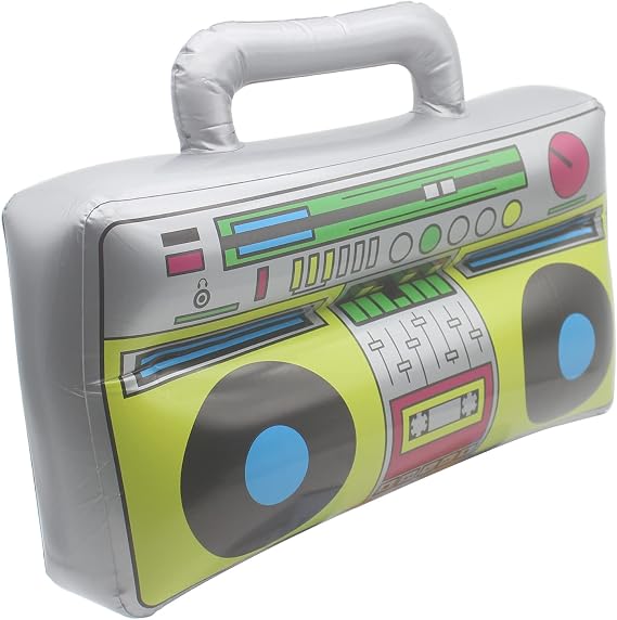 16 Inch Inflatable Boombox Radio Party Toy, 40cm Large Blow Up Retro 80s 90s BOOM BOX Speaker Balloon Decoration for Beach Party Kids Toy Prop Accessory, 1 Pack