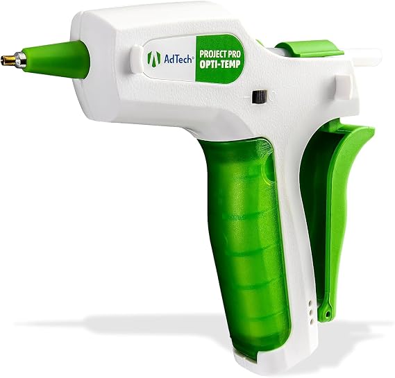 AdTech Project Pro Rechargeable Cordless Hot Glue Gun - Mini Glue Gun includes 10, 4" Artistick Stringless Glue Sticks - Precision Glue Gun with USB Charger