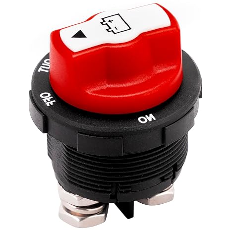 Mini Battery Switch Disconnect for Marine Boat Car Off-Road Vehicle Truck RV, 12-32V DC (Panel Mount-100A)