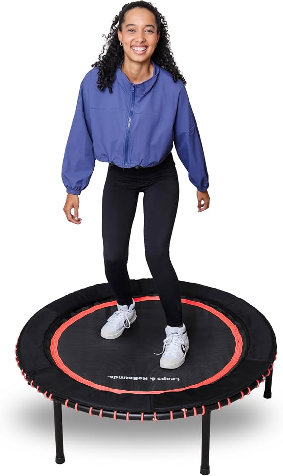 Leaps and Rebounds Fitness Trampoline, 40-inch or 48-inch |Adults and Kids Rebounder for Indoor and Outdoor, Up to 270 lbs Low Impact Cardio and Easy Home Workout