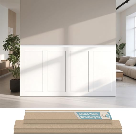 Art3d Ready Panel Board & Batten Kit Wall Cladding (210 x 113 cm) MDF