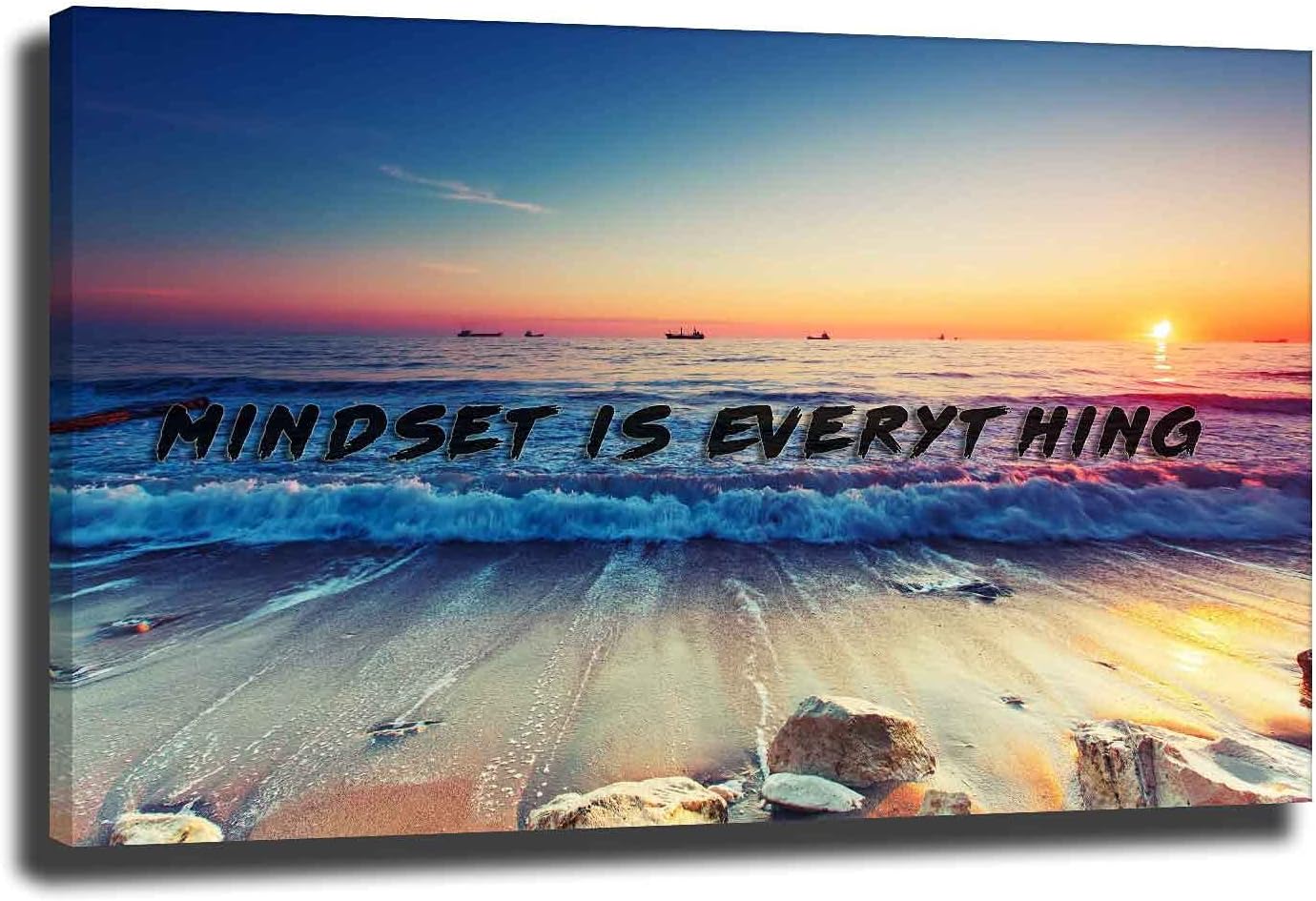 Motivational Canvas Wall Art Nature Picture Painting Beach Sea View Wall Art Print for Bathroom Living Room Bedroom Kitchen Home and Office Wall Decor Canvas roll,16×24inch