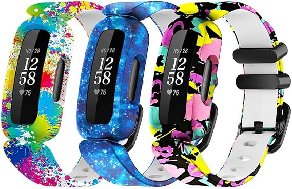 Ace 3 Floral Bands Replacement for Fitbit Ace 3 Watch Band, Skin-Friendly Colorful Pattern Ace 3 Watchband Straps Wristband Bracelet Band Ace 3 Waterproof Accessories [3 Pack]