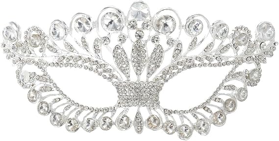 NUOLUX Elegant Rhinestone Mask Luxury Crown Alloy Women Mask for Masquerade Party1