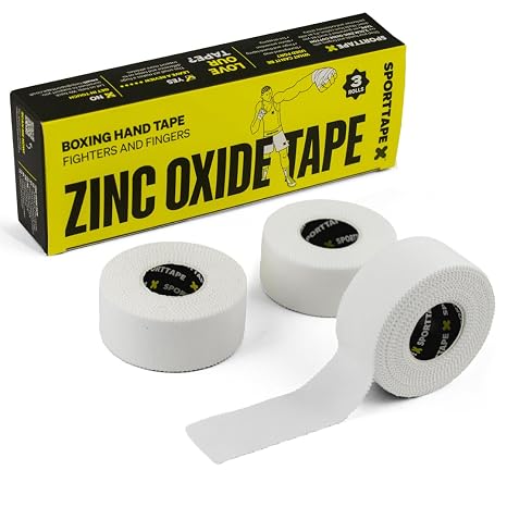 3 Rolls - Sports Tape - Zinc Oxide Sports Tape - White - 2.5 cm x 10 m