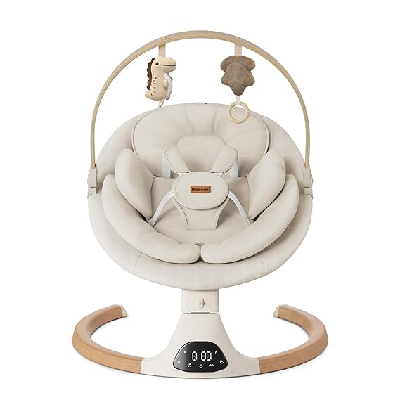 Monamii Baby Swings for Infants, Bluetooth Infant Swing with Music Speaker