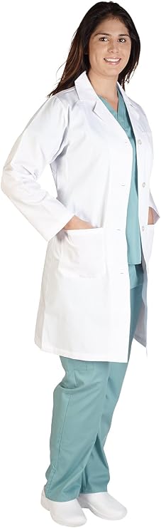 Unisex 40 inch Lab Coat Long Sleeve Professional Medical Coat