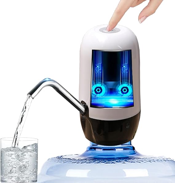Double Pump Gallon Water Dispenser Portable Water Pump for 5 Gallon Bottle USB Charging Water Dispenser for 5 Gallon Bottle,Fast Pumping Speed