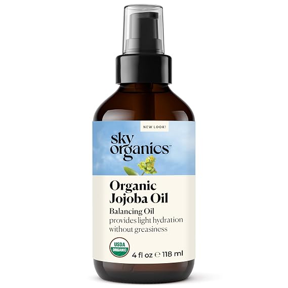 Sky Organics Organic Jojoba Oil, 100% Pure | Moisturizing for Face, Hair, Skin & Nails | Natural Cold Pressed Hexane Free | Base Carrier Oil