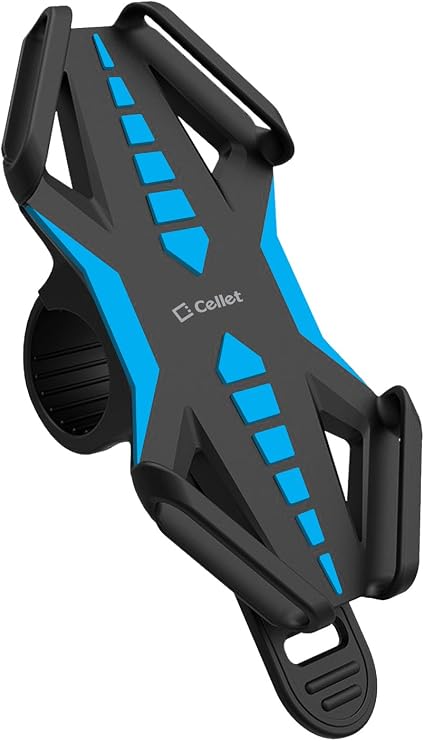 Cellet Motorcycle, Bike Phone Mount, Universal Bicycle Holder Mount Compatible for Apple iPhones, Samsung Galaxy, Google Pixels, Motorola Smartphones (Blue)
