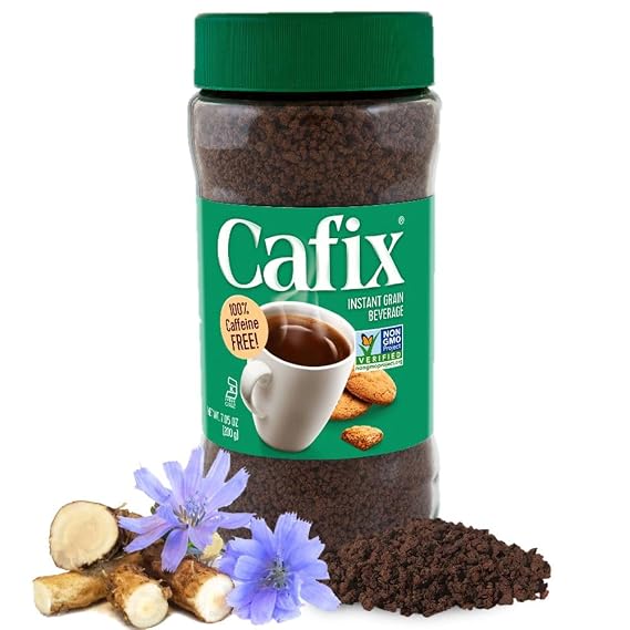 Cafix All Natural Instant Chicory Coffee Alternative, 0mg Caffeine - 7.05oz Jar