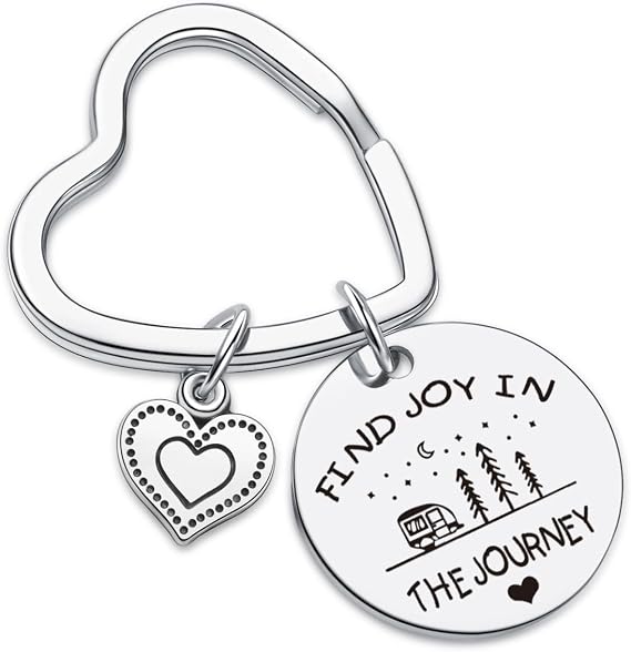 7RVZM Camping Keychain Camper Trailer Gift Daughter Jewelry Wife Gift For Camping Lover Keyring