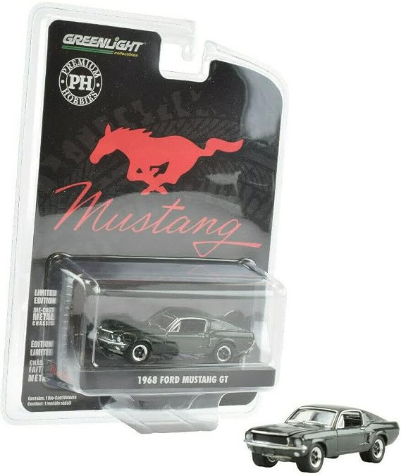 Greenlight x Premium Hobbies Highland Green 1968 Ford Mustang GT 1:64 Scale Diecast Car 51414