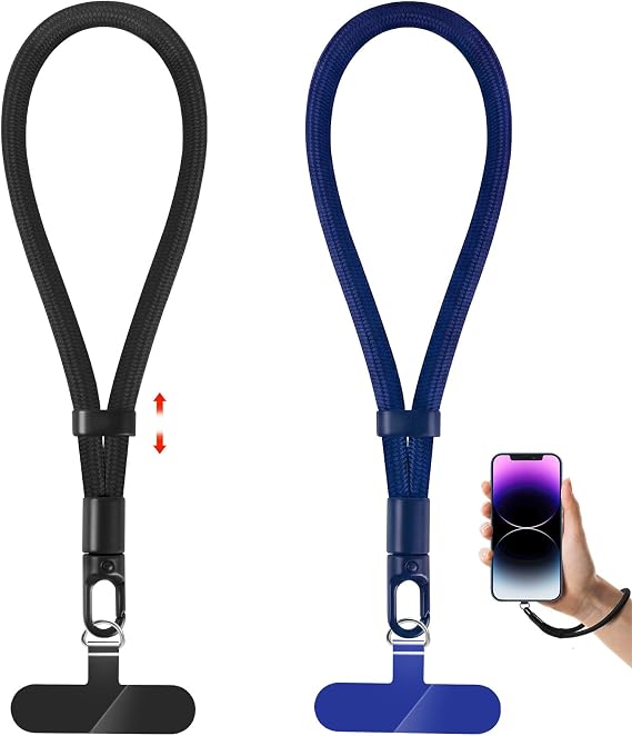 Phone Lanyard, 2 Pack Adjustable Cell Phone Lanyard Strap, Hand Wrist Strap Lanyard with Tether Tabs for Smartphones