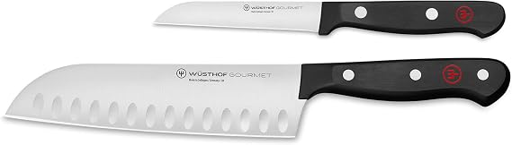 WUSTHOF Gourmet 2-Piece Asian Chef's Knife Set, Black