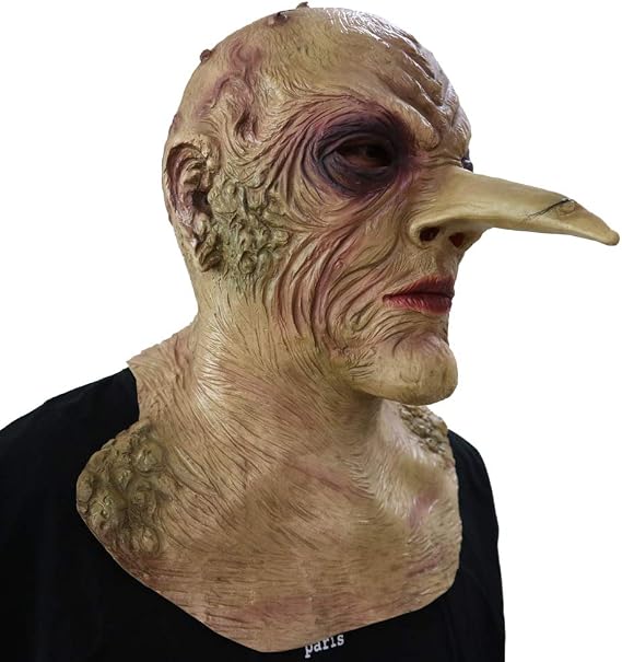 Zombie Mask Scary Long Nose Witch Mask Halloween Cosplay Props