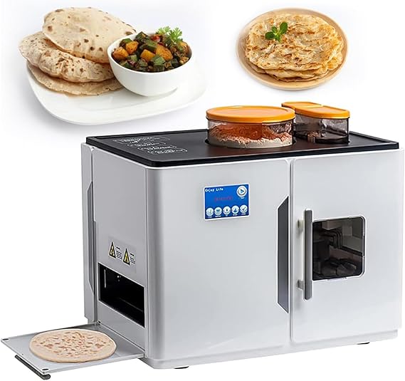 Electric Roti Maker, Full Automatic Chapatti Tortilla Pancake Flat Bread Pita Maker, Only 2 Minutes/Pcs, Wheat Wrap Maker