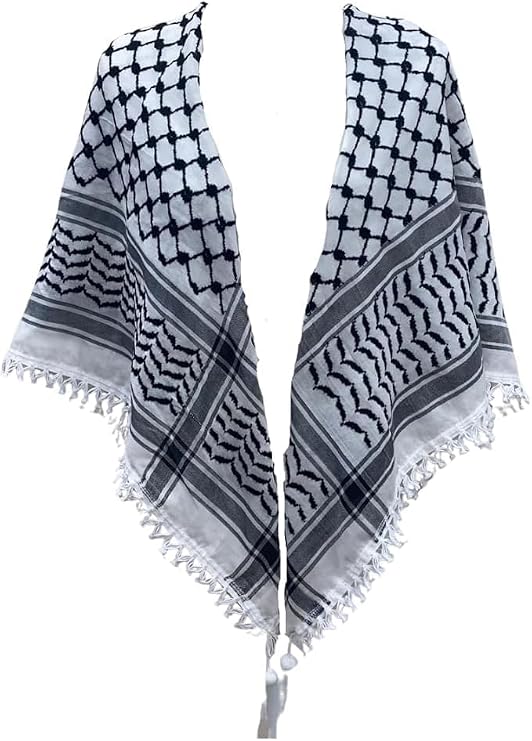 Palestinian Keffiyeh, Shemagh Scarf - 100% Cotton, Tactical, Handmade, For Men & Women - Authentic Palestine Gift