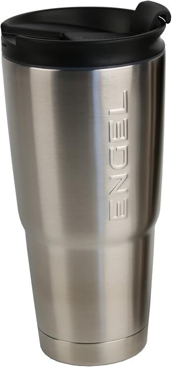 ENGEL 30oz Vacuum-Insulated Stainless Steel Coffee Tumbler - Hot and Cold Tumbler Reusable Coffee Cup for Travel, Camping & Office BPA-Free Leak-Proof Mug with Lid, Silver