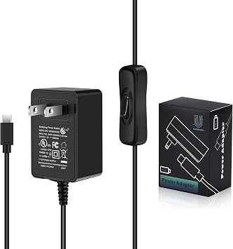 [UL Listed] iUniker Raspberry Pi Power Supply with Switch 15W 5V 3A Micro USB Raspberry Pi 3 b+ Power Switch UL Listed