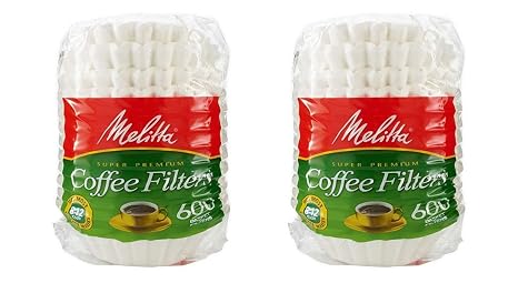 Melitta 600 Coffee Filters, Basket, Pack of 1200, 1200, White