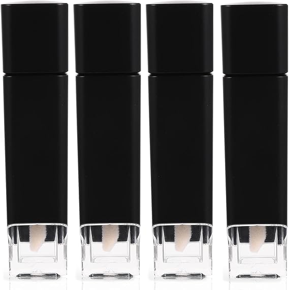 4pcs Plastic Lip Gloss Tubes Refillable Lip Balm Tubes Suitable for Storage in Purse Or Bag