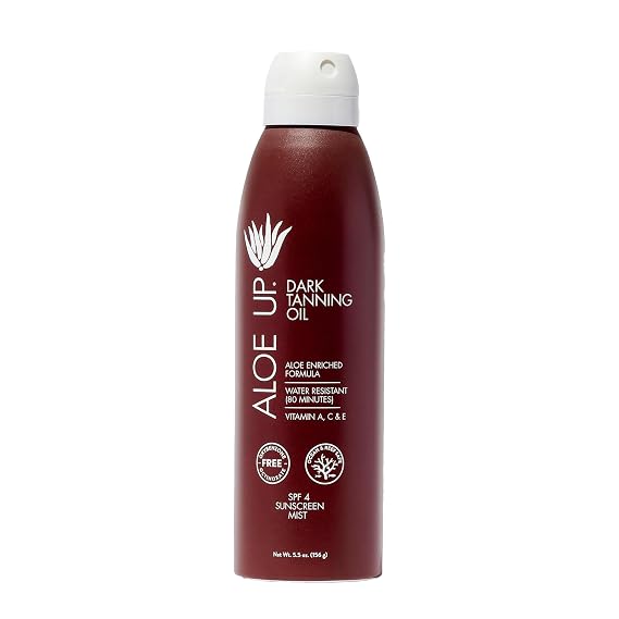 Aloe Up Tanning Oil Spray SPF 4, Aloe Vera, 6 oz