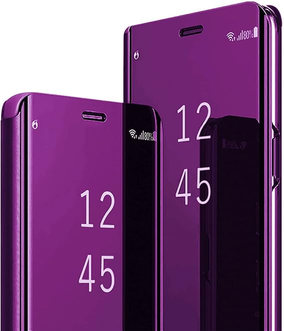 S25+ Plus Case Compatible with Samsung Galaxy S25+ 5G Cell Phone Case with Kickstand, PU Leather, Clear View Mirror Flip Cover Shockproof Protective Cover for Samsung S25 Plus, 2025 (Burgundy)