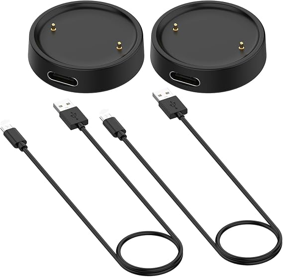 TenCloud 2 Pack Charger Dock Compatible with Amazfit Bip 6 Active 2 Square Smartwatch Accessories Chagring Cable 3.3FT