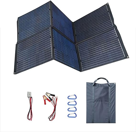 400W Foldable Portable Solar Panel, Monocrystalline Silicon Panel, Waterproof, with Power Cord, Suitable for Traveling and Camping Families,350W