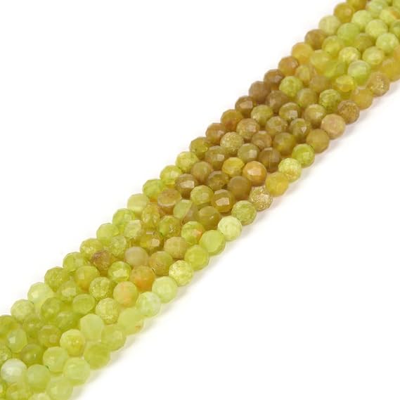 A Green Opal 4mm Faceted Round Beads Loose Beads 16 Inch for Jewelry Making Beads