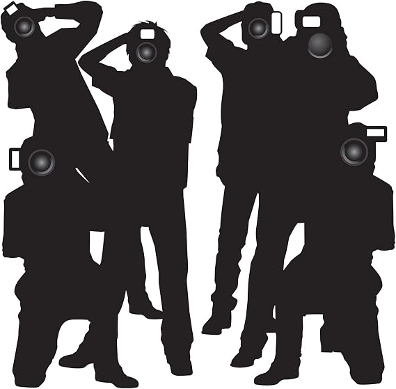 Beistle 2-Count Paparazzi Cutouts, Thin Printed Clear Plastic Hollywood Photographers Wall Backdrop Decorations, Awards Night Decor & VIP Celebrity Photo Prop for Parties, 5' 3"