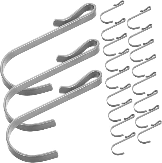 20pcs Stainless Steel Hanger Hooks Metal j Hooks for Wire Rack Pot Rack Outdoor Clothes Hanger