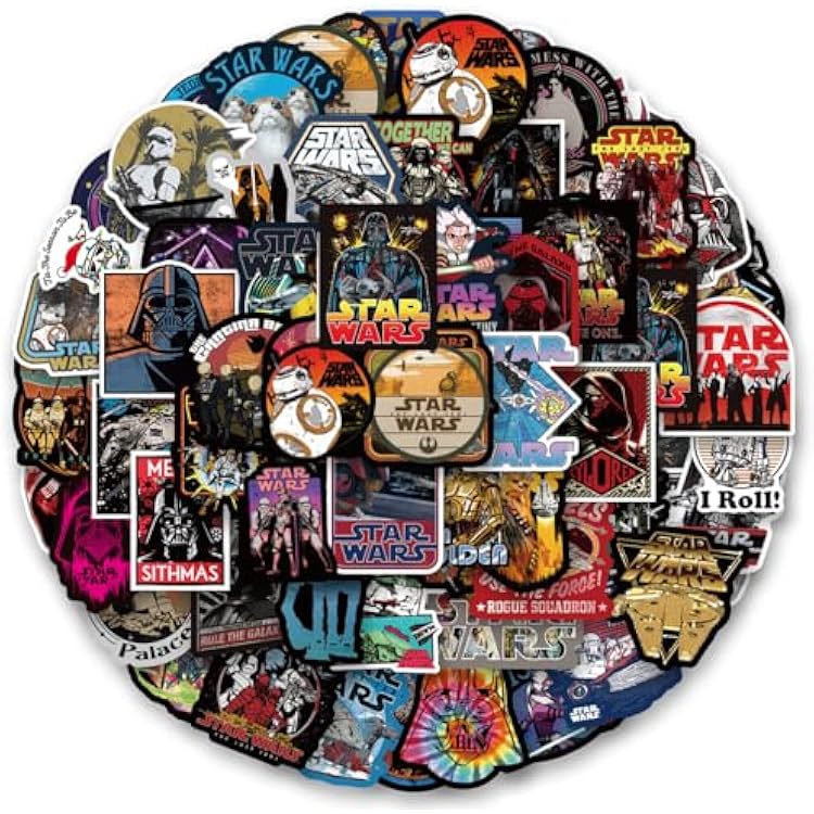 108 PCS Claasic Move Stickers for Star War to Girls Teens Boys|Waterproof Vinyl Stickers Pack for Laptop Luggage Phone Waterbottle Bike Hydroflasks,Cool Graffiti Decals Pack