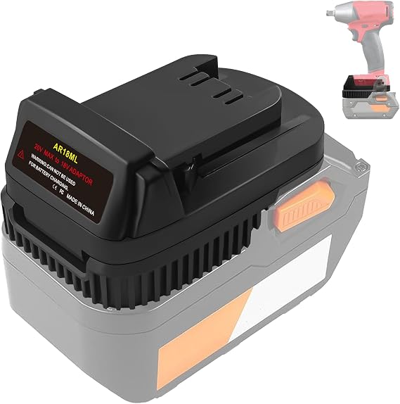 TPDL Adapter for Ridgid AEG 18V Battery to for Milwaukee M18 18V Cordless Tools, Use for Ridgid 18V Platform Batteries (Adapter Only)