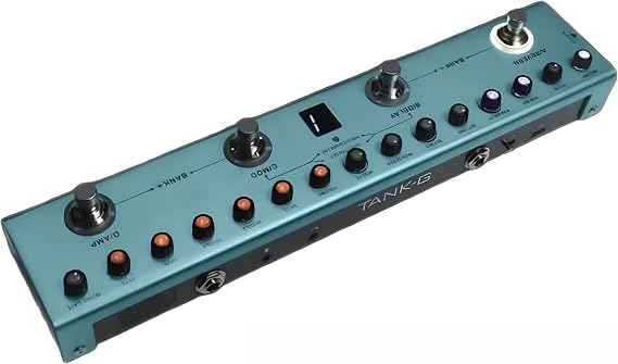 Multi-Effects Guitar Pedal TANK-G, Rechargeable Guitar Effects Pedal Board, Guitar Tuner Pedal with 36 Presets 9 Preamp Slots 3 Modulations 3 Delay 3 Reverb for Electric Guitar, Support APP