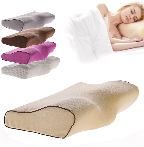 Cervical Neck Pillow for Sleeping, Orthopedic Pillows for Neck and Shoulder Pain, Cervical Memory Foam Pillows for Neck Pain Contour Pillow for Side, Back and Stomach Sleepers Beige