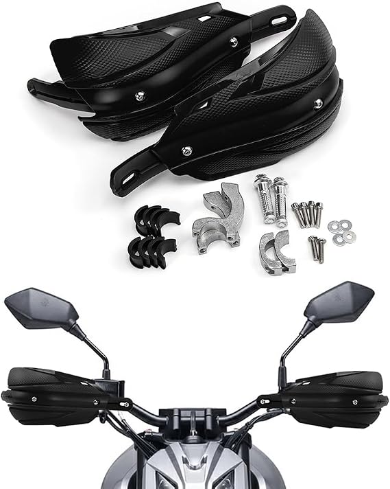 Handguards Motorcycle Handguards Universal, 7/8 in (22 mm) ~11/8 in (29 mm) Suitable for Off-road Motorcycles and ATVS, Compatible with Yamaha YZ250 YZ250F TW200 XT250 XR650L (Black)