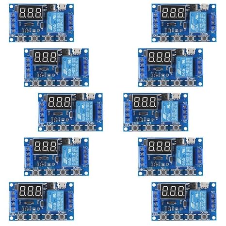 ACEIRMC DC 6-30V Timer Relay Programmable Delay Relay Module Cycle Timer with LCD Display / 5V Micro USB, Smart Home Controller (10pcs)