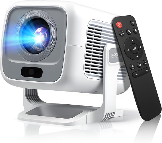Smart Mini Projector with Android 11, WiFi 6 and Bluetooth 5.4, Native 1080P Full HD, Auto Focus, Auto Keystone Correction, Portable Home Theater for Movies, Streaming and Gaming