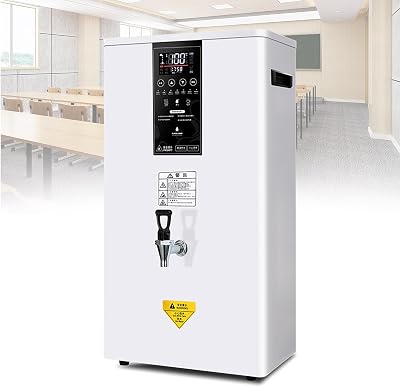 Commercial Wall Mounted Electric Hot Water Dispenser with LCD Touch Screen and Integrated Water Purifier – 50 L Capacity, Ideal for Restaurants, Offices and Shops Colour: White