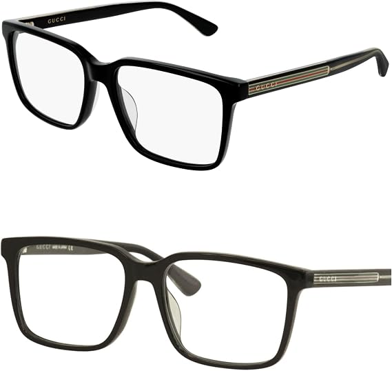 Gucci GG0385OA Designer Fashion Eyeglasses Stylish Oversize Rectangular Frame Eyewear with Luxury eSHADES Kit - Embrace Sophistication and Elegance