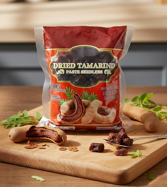 Tamarind Paste Thai, Dried Tamarind Paste Seedless, 100% Natural Tamarind Pulp, Tamarind Block, Pasta de Tamarind, Sweet Tamarind from Thailand