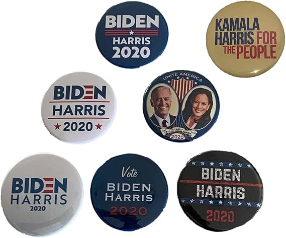 Joe Biden / Kamala Harris 2020 Pins from  - Set of 7, 2.25 inch buttons