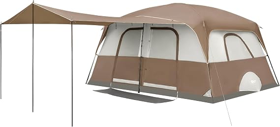 PORTAL 6 | 8 | 10 Person Family Camping Tent with Porch, Big Family Camping Tent with Tall Height, Good Ventilation, Water Resitant Large Tent for Outdoor Camping, Backyard