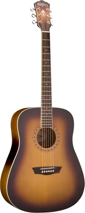 Washburn WD7S Harvest Series Grand Auditorium Acoustic Guitar - Tobacco Sunburst.