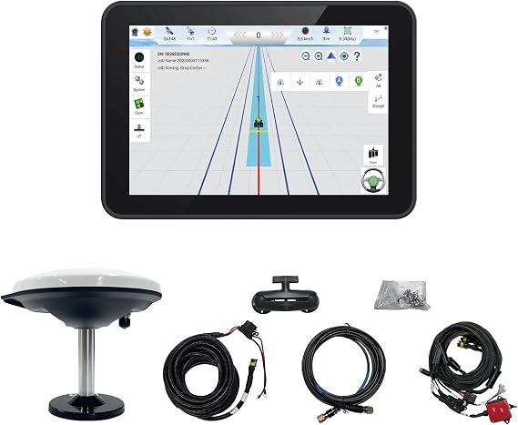 JY100 Plus Tractor Guidance System with Precision AG Software, Android10 Tablet, 1-inch by CORS, 4-inch by PPP Connection, A-B line Guidance Compatible with Any Tractor