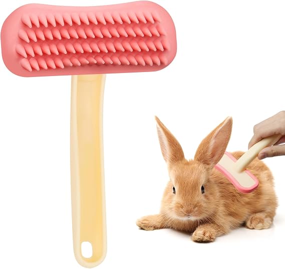 Rabbit Brush, Soft Silicone Small Animal Massage Comb, Practical Bunny Brush for Grooming, Bunny Grooming Kit Supplies Suitable for Cats Puppies & Other Pets
