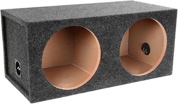 Atrend Made in USA Dual Sealed 12" Subwoofer Enclosure | 3/4" MDF Construction | CNC Miter & Dado Build | Airtight SPL-Tuned Car Audio Subwoofer Box | Nickel Terminal | Charcoal Finish